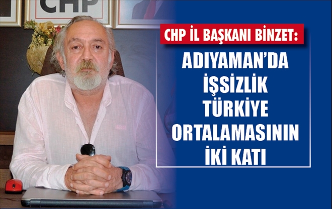Binzet: Adıyaman´da işsizlik Türkiye ortalamasının iki katı