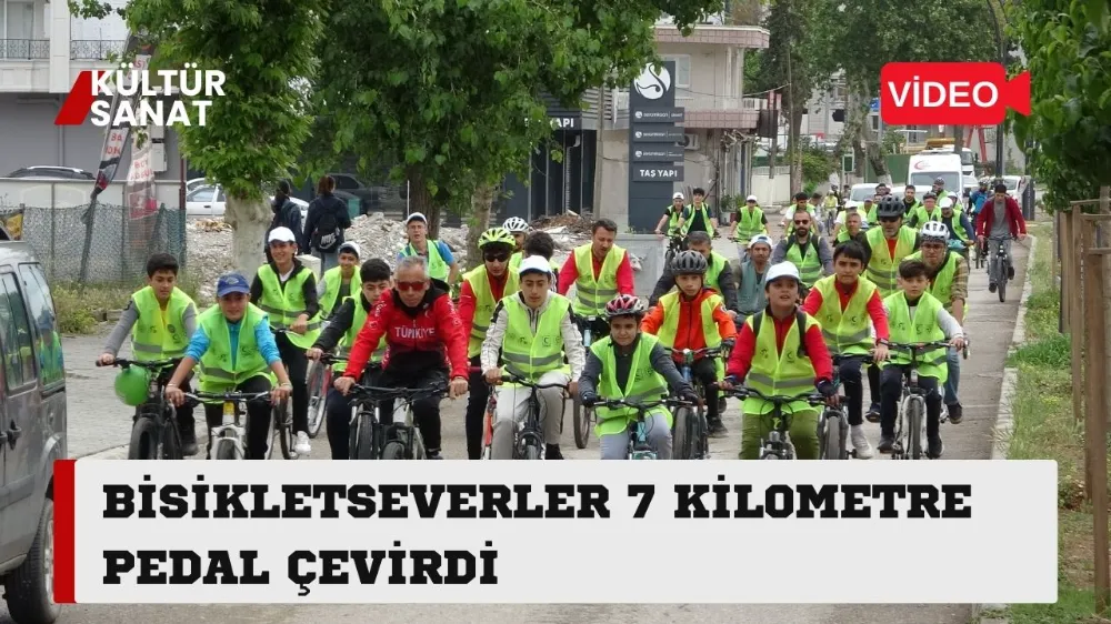 Bisikletseverler 7 kilometre pedal çevirdi