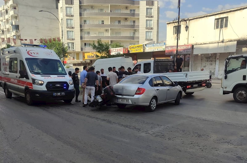 Cizre’de otomobille çarpışan motosikletin