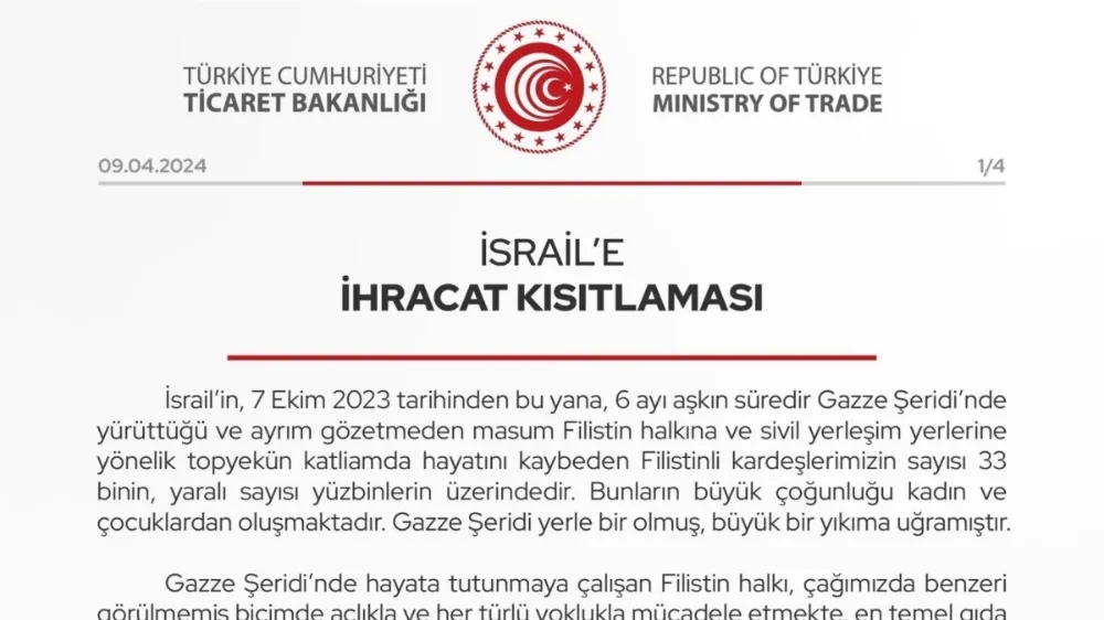 Ticaret Bakanlığı, 9 Nisan'dan