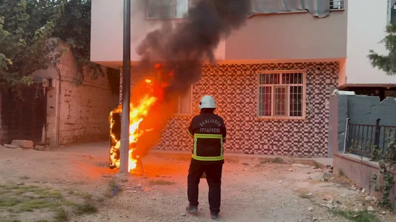 Şanlıurfa’da alev alan trafik