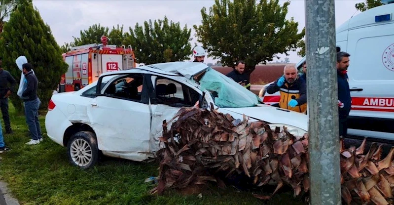 Şanlıurfa’da kontrolden çıkarak devrilen