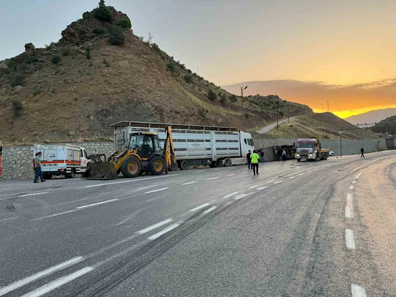 Siirt’te tır devrildi: 2