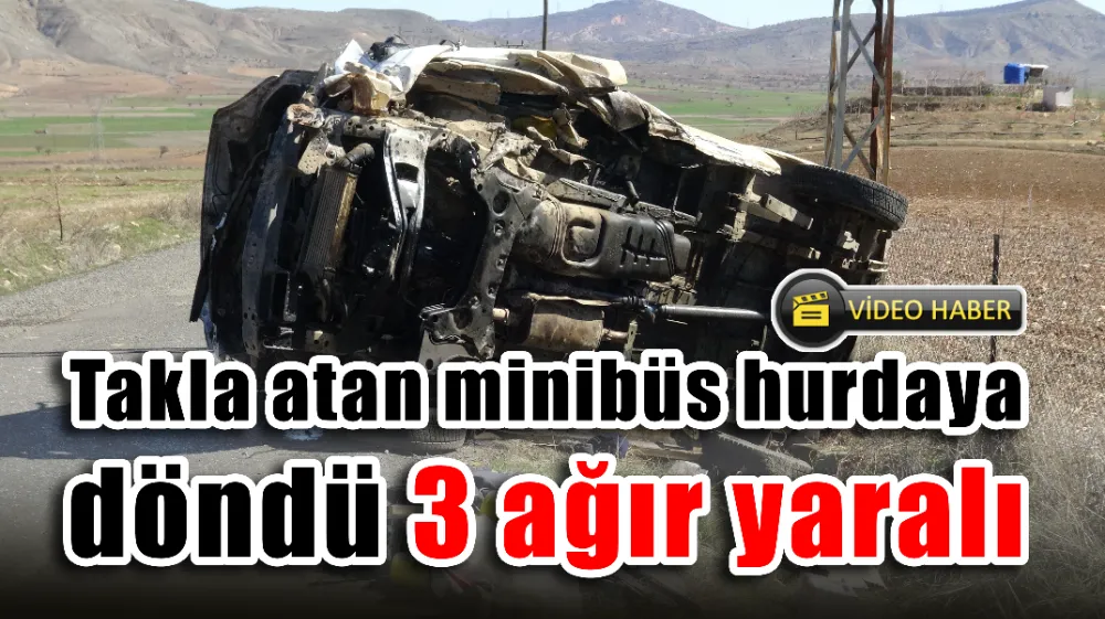 Takla atan minibüs hurdaya