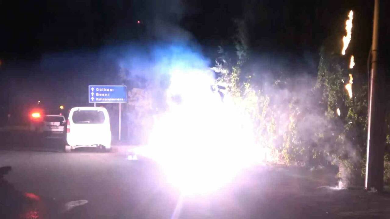 Adıyaman'ın Altınşehir Mahallesi Miray-5 Siteleri yakınlarında bulunan elektrik hattında meydana