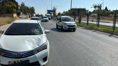 Adıyaman'ın Siteler Mahallesi'nde meydana gelen trafik kazasında, yolun karşısına geçmeye