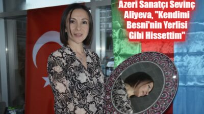 Azerbaycanlı ebru sanatçısı Sevinç Aliyeva, 26. Besni Eğitim Bayramı’nda eserlerini