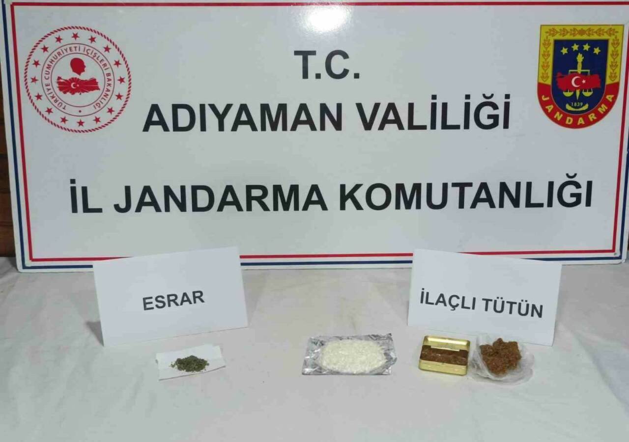 Adıyaman İl Jandarma Komutanlığı tarafından gerçekleştirilen uyuşturucu ile mücadele operasyonunda