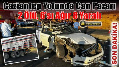 Besni’de Gaziantep istikametine gitmekte olan ve içerisinde 10 kişinin bulunduğu