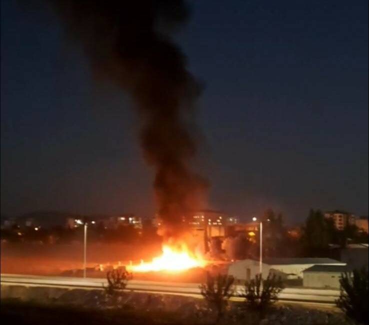 Adıyaman'da bir işletmenin bahçesinde