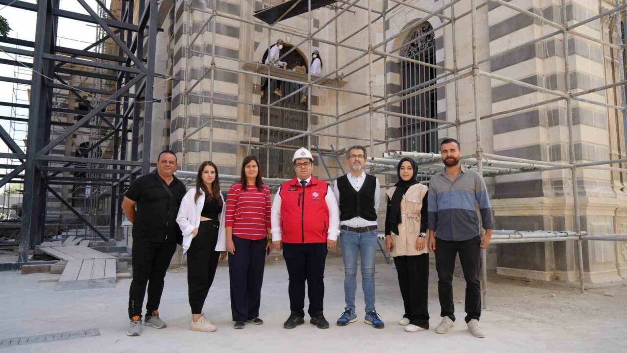 Gaziantep’te 6 Şubat depreminde ağır hasar gören Kurtuluş Camii’nin restorasyon