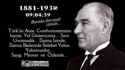 Ulu Önderimiz Gazi Mustafa Kemal Atatürk’ü Saygıyla Anıyoruz