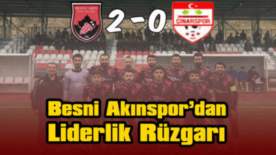 Besni Akınspor, 1. Amatör Küme B Grubu'nda liderliğini sürdürdü! Pazar