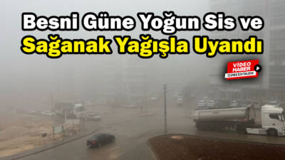 Besni'de, sabah saatlerinde yüksek kesimler başta olmak üzere yoğun bir