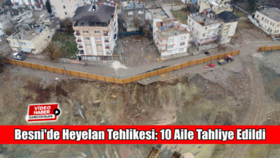 Besni'de, gece boyunca etkili olan yağışların ardından Cirit Meydan Mahallesi'nde