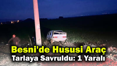 Besni-Gaziantep karayolunun 50. kilometresi Gelinbuğday mevkiinde bir otomobilin virajı alamayarak