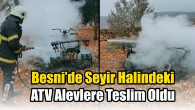 Besni'yebağlı Kurugöl (Mamadik) köyünde seyir halindeki bir ATV, bilinmeyen bir