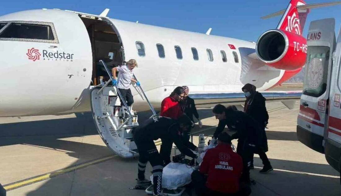 Şırnak’ta rahatsızlığı olan 4 yaşındaki çocuk, ambulans uçakla Kayseri Erciyes