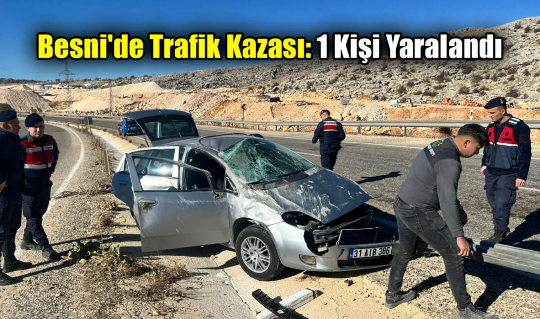 Besni’den Gaziantep istikametine seyir halindeki bir araç, Sugözü mevkiinde kontrolden