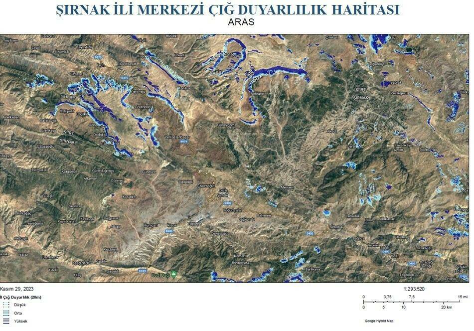 Şırnak İl Afet ve Acil Durum Müdürlüğü, muhtemel bir çığ