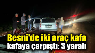 Besni'ye bağlı İzollu ve İznik köyü arasında meydana gelen trafik