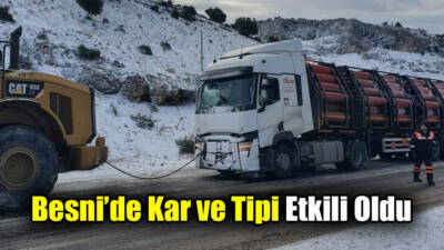 Besni’de sabah saatlerinde başlayan kar yağışı bir süre sonra yerini