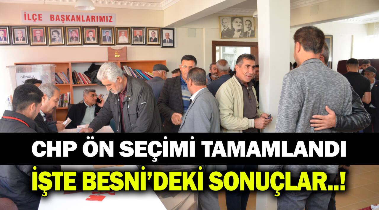 Besni’de CHP Parti binasında kurulan ön seçim sandıklarında oy kullanma