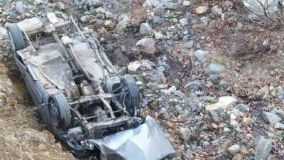 Adıyaman’ın Sincik ilçesinde otomobilin dere yatağına yuvarlanması sonucu meydana gelen