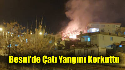 Besni’nin Dumlupınar Mahallesi'nde Mehmet Gülten’e ait evin çatısında yangın çıktı.