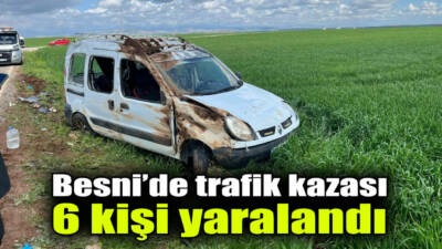 Besni'ye bağlı Dörtyol Köyü yakınlarında meydana gelen trafik kazasında 6