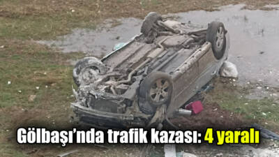 Adıyaman’ın Gölbaşı ilçesinde kontrolden çıkan otomobilin şarampole yuvarlanması sonucu 4
