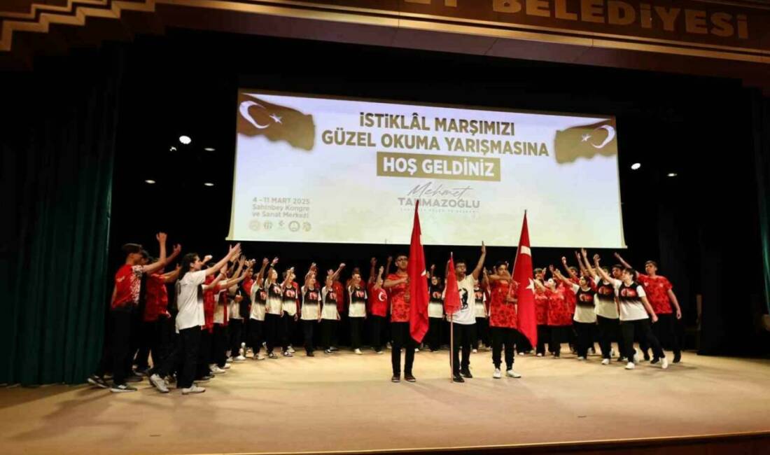 Şahinbey Belediyesi tarafından düzenlenen İstiklal Marşı Güzel Okuma yarışması, öğrencilerin