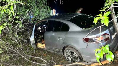 Adıyaman'ın Besni ilçesinde meydana gelen kazada, otomobil şarampole yuvarlanarak 2