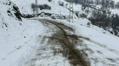 Siirt’in Şirvan ilçesinde kar yağışı nedeniyle kapanan köy ulaşıma açıldı.