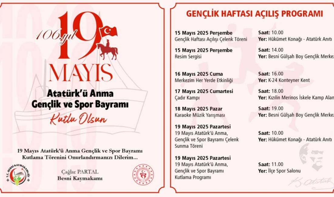 19 Mayıs Atatürk'ü Anma, Gençlik ve Spor Bayramı’nın 109’uncu yılı