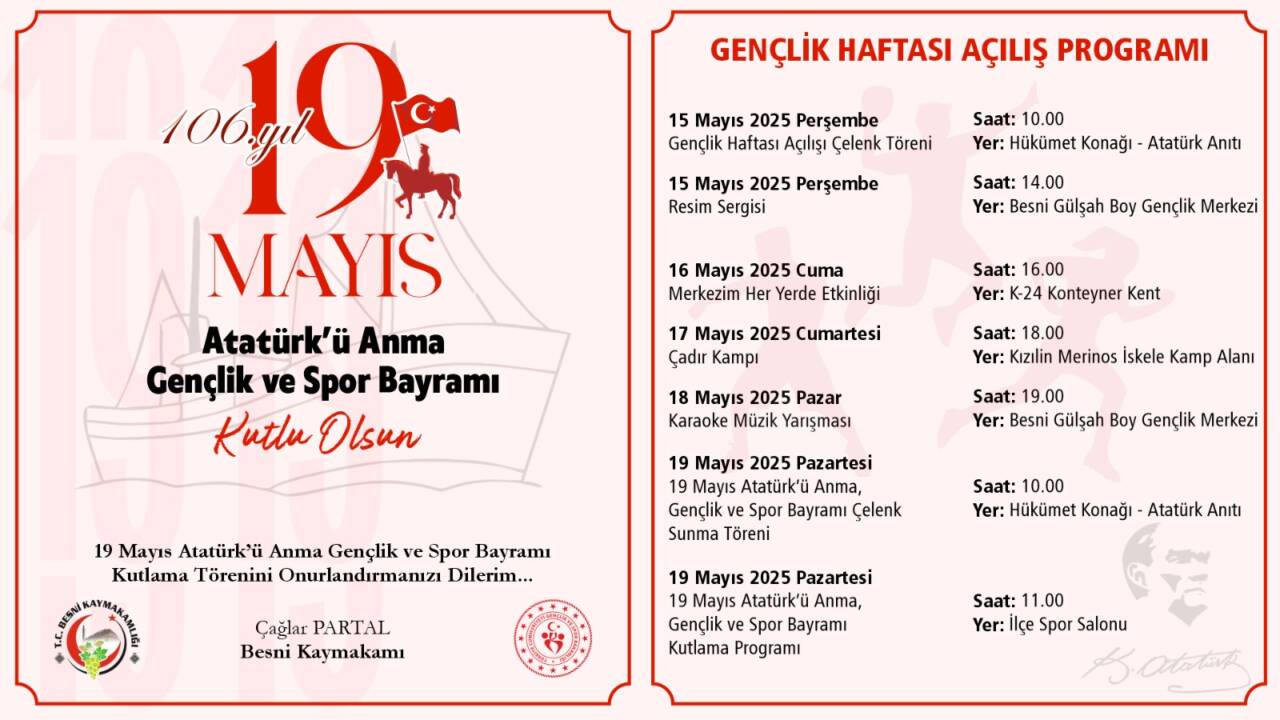 19 Mayıs Atatürk'ü Anma, Gençlik ve Spor Bayramı’nın 109’uncu yılı