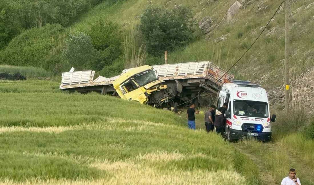 Batman'ın Kozluk ilçesinde meydana gelen trafik kazasında tırın 20 metrelik