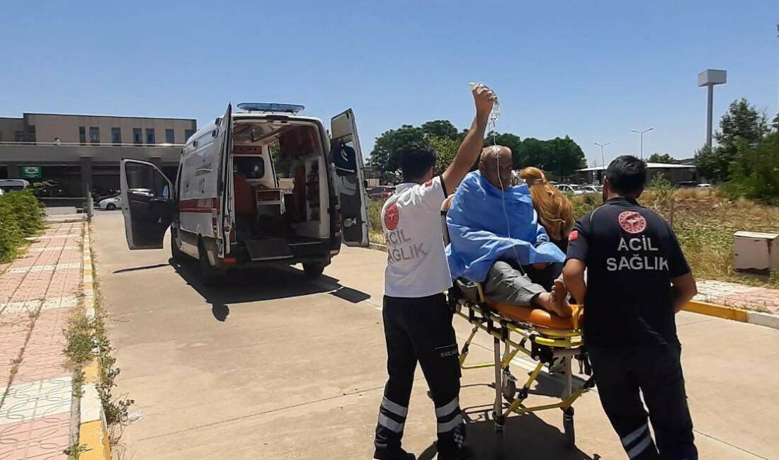 Diyarbakır'ın Kulp ilçesinde çatıda çıkardıkları yangını söndürmeye çalışan yaşlı çift,