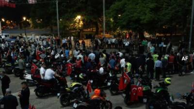 Gaziantep’te İsrail’in Gazze’ye yönelik saldırılarını protesto etmek için bir araya