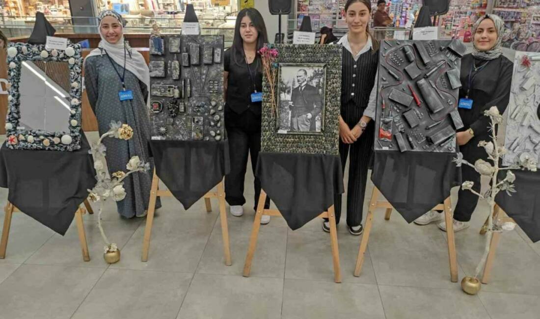 Batman'da lise öğrencileri, atık malzemelerle tablo tasarlayarak geri dönüşüme dikkat