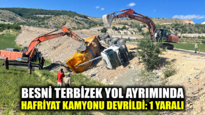 Adıyaman-Besni yol ayrımında bulunan Terbizek Kavşağı’nda hafriyat dökümü sırasında meydana