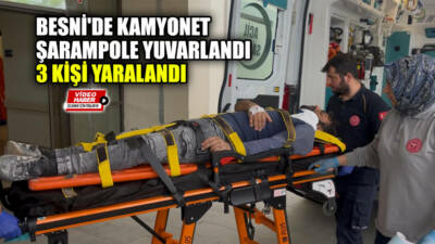 Besni'ye bağlı Sarıçiçek köyünde meydana gelen trafik kazasında, şarampole devrilen