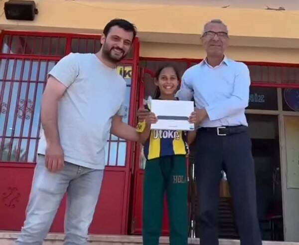 Gaziantep’in Yavuzeli ilçesindeki Hacı Sait Korkmaz Ortaokulu'nda yapılan bir sosyal