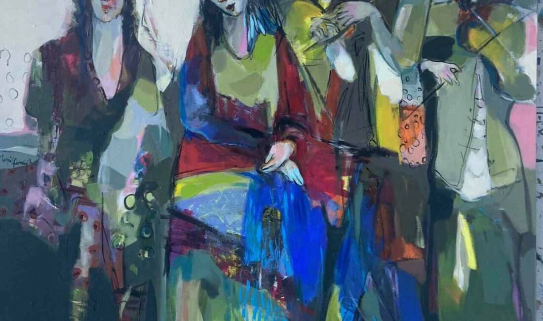 Ressam Nurgül Ferahoğlu, tuval üzerine akrilik teknikle yaptığı çalışmalarından oluşan