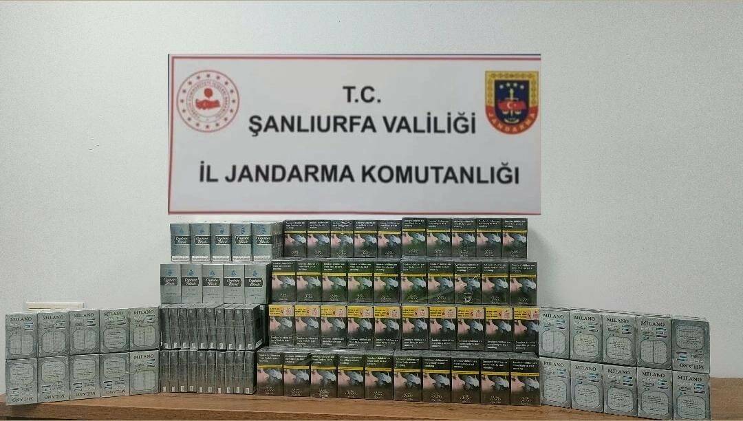 Şanlıurfa'da jandarma tarafından yapılan yol uygulamalarında 980 paket gümrük kaçağı