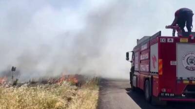 Adıyaman'ın Gölbaşı ilçesinde çıkan anız yangını ormanlık alana sıçradı ve