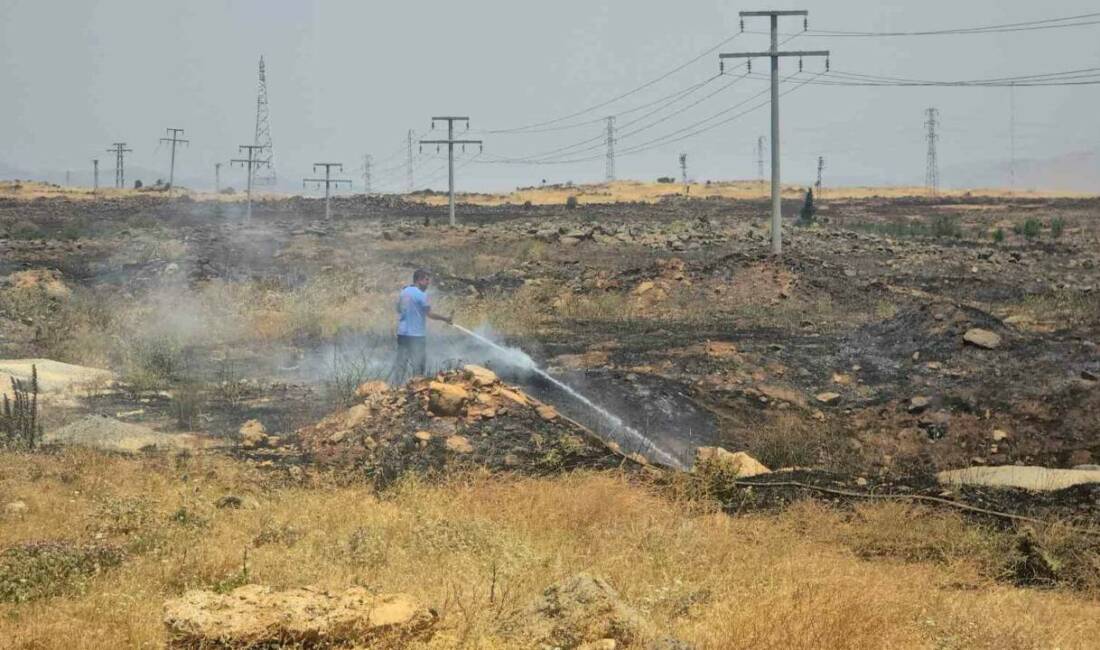 Gaziantep’in İslahiye ilçesinde meydana gelen anız yangınına erken müdahale ile