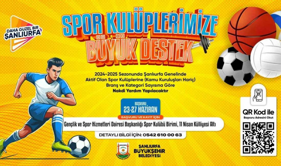 Şanlıurfa Büyükşehir Belediyesi, kent genelindeki amatör spor kulüplerine vereceği destekle