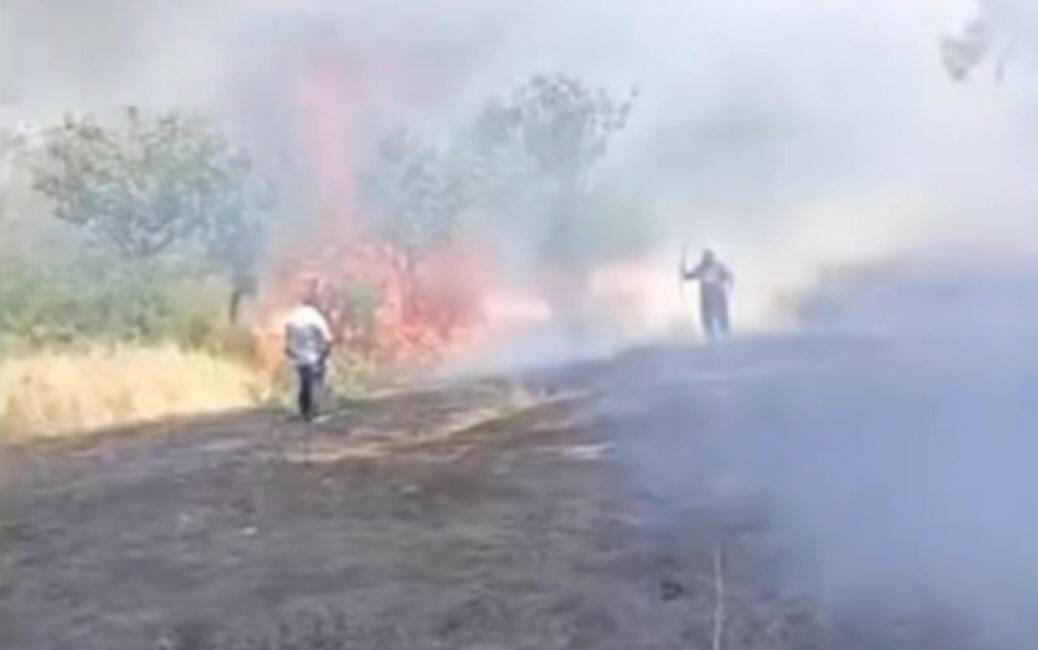 Siirt’in Şirvan ilçesine bağlı Yolbaşı köyünde çıkan yangında yaklaşık 100