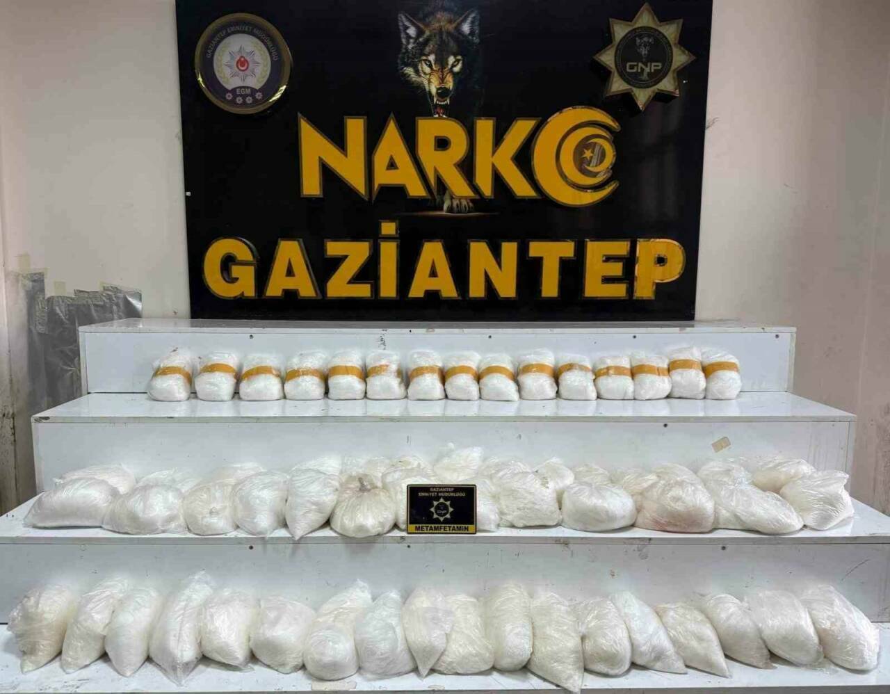 Gaziantep’te gerçekleşen operasyonda polis ekipleri 58 kilo 450 gram metamfetamin